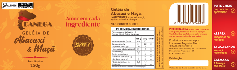 Geleia de abacaxi e maçã